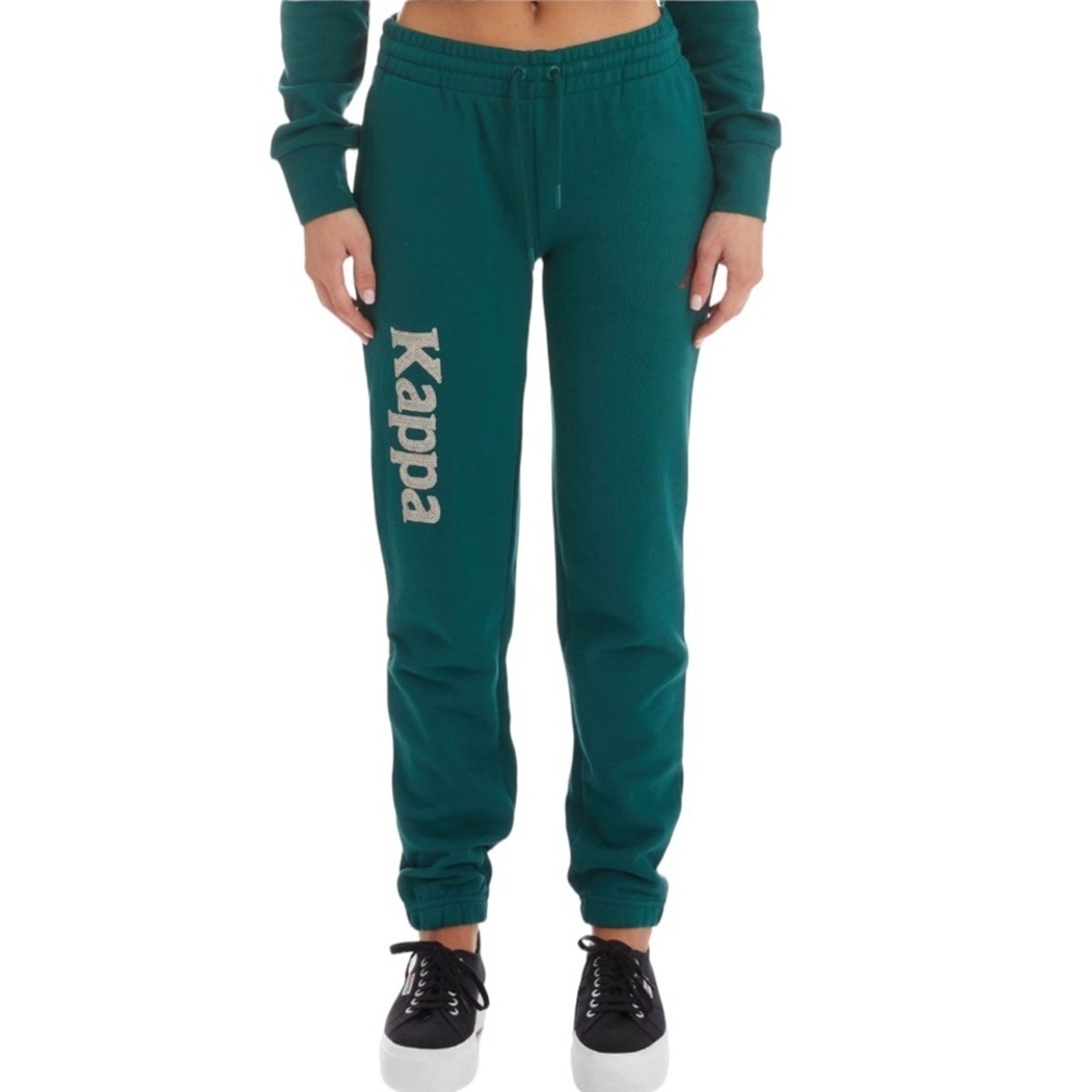 Nwt Kappa Green Authentic Glitty Regular Fit Sequin Athleisure Sweatpants Sz M